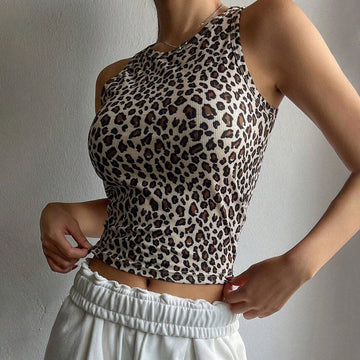 Sexy Leopard Print Cropped Tank Top