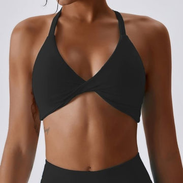 BREEHER Twisted Knotted Backless Seamless Sports Bras