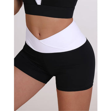 Female Color Blocking Fitness Shorts