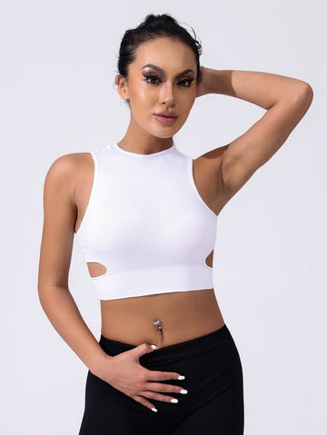 Female Sexy Hollow Sports Bras With Removable Chest Pads