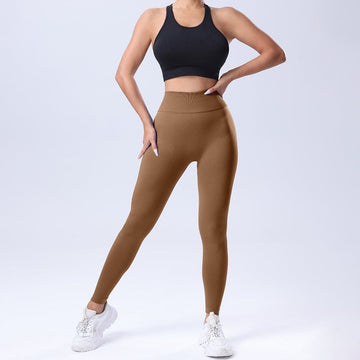 BREEHER Women's Solid Seamless Leggings
