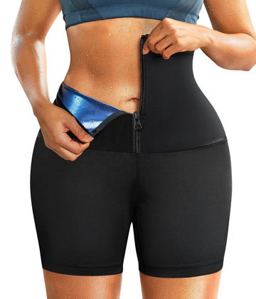 Sauna Sweat Shorts for Women Waist Trainer Leggings Workout Suit Compression Body Shaper Band