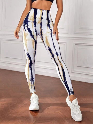 BREEHER Tie Dye Shaping Quick Drying Butt Lift Leggings