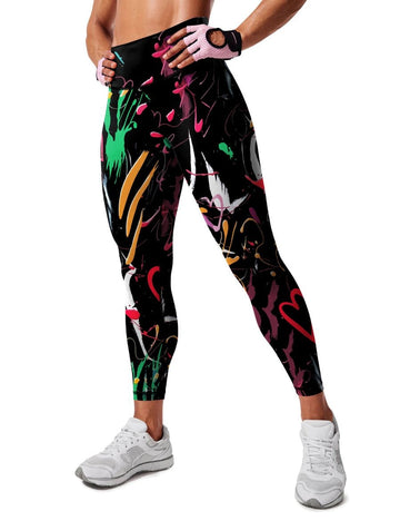 BREEHER Seamless High Waisted Printed Butt Lifting Leggings