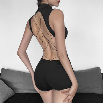 Extra Sexy Black Backless Jumpsuit