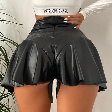 Sexy Ultra Short PU Hip-Lifting Culottes