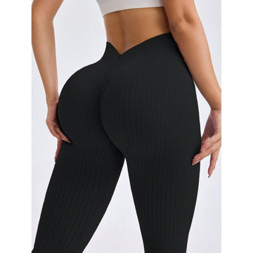 Female Ribbed Hip Lifting Leggings