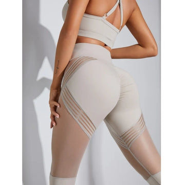 Sexy Mesh Splice Hip Lifting Yoga Leggings
