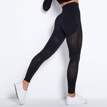 BREEHER Women Seamless hollow Sexy High Waist Leggings