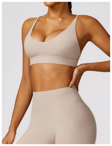 BREEHER U Neck Cross Straps Quick Drying Sports Bras