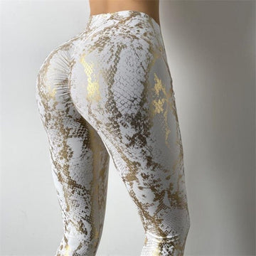 BREEHER Snake Pattern Printed Butt Lifting Leggings