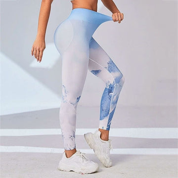 BREEHER Seamless Print High Waist Hip Lifting Leggings