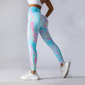 Sexy Aurora Printed Hip-Lifting Yoga Leggings