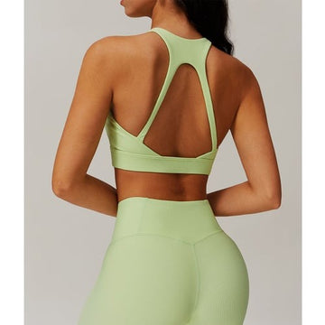 BREEHER U Neck Cross Straps Quick Drying Sports Bras