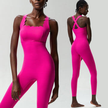 BREEHER Women Seamless Wave Design Jumpsuit