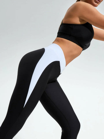 Contrasting Colors Stitching Hip-Lifting Yoga Leggings