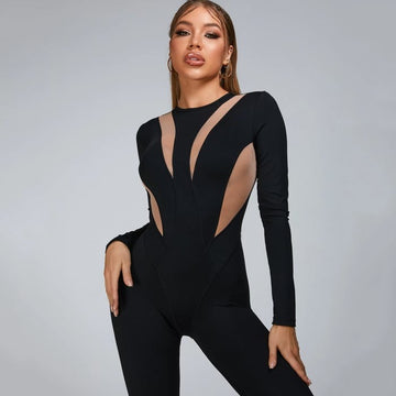 Female Fashion “Flame” Mesh Jumpsuit