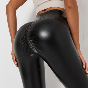 BREEHER Women Fitness Pants High Waist PU