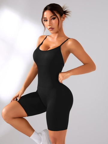 Sexy Seamless Backless Cross Hollow Yoga Jumpsuit Romper