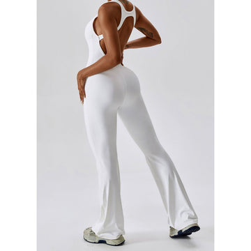 BREEHER Backless Flared Pants Quack Drying Highly Elastic Jumpsuits