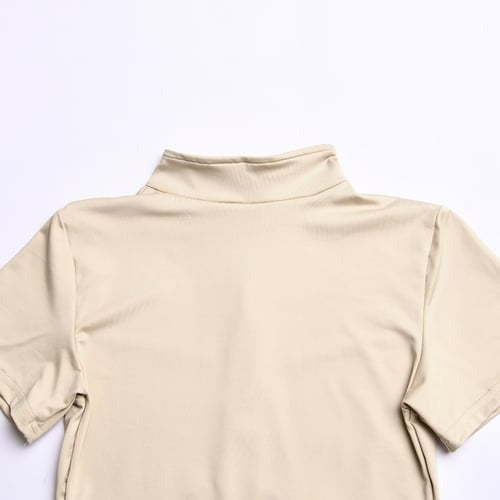 Sexy Round Neck Short Sleeve Zipper Miniskirt Jumpsuit Romper