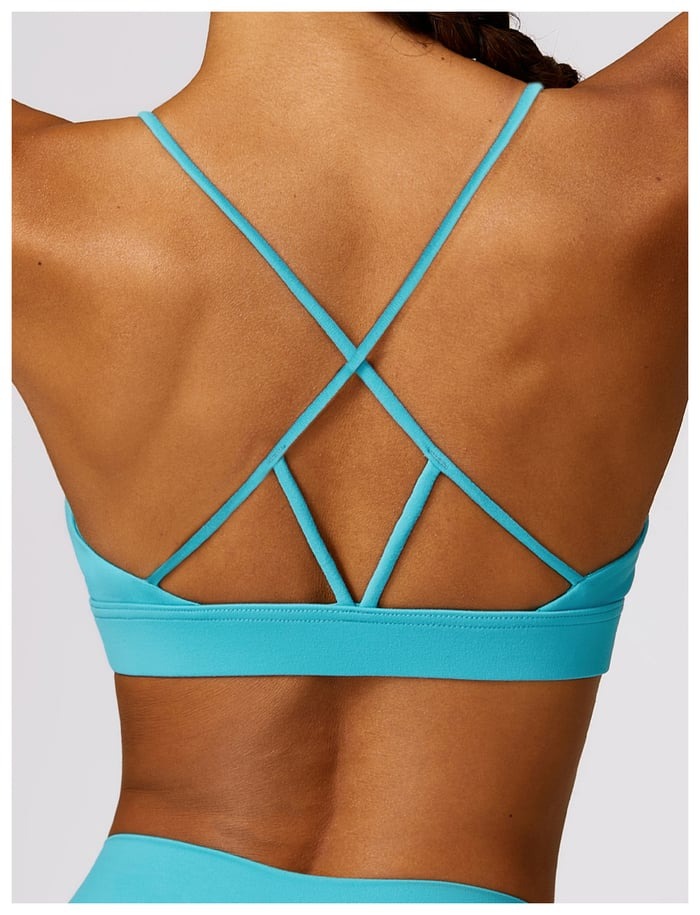 BREEHER U Neck Cross Straps Quick Drying Sports Bras