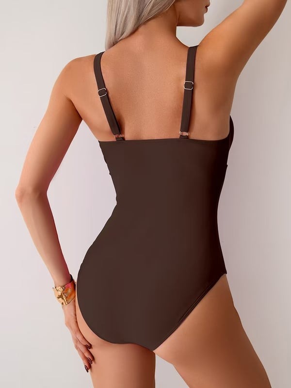 Classic Mesh Splice One Piece Swimsuit
