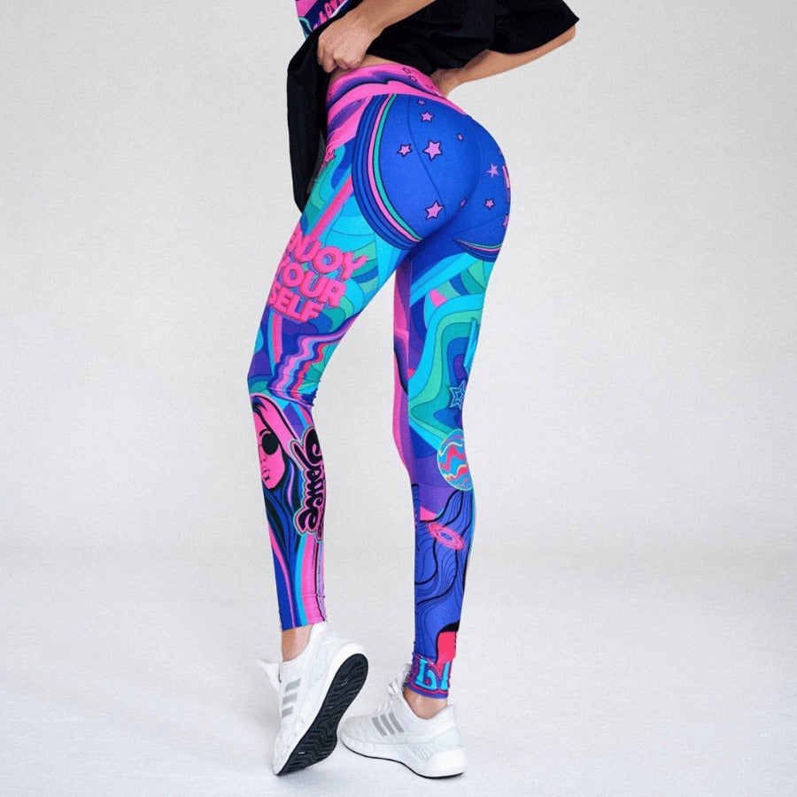 BREEHER High Waisted Printed Butt Lifting Fitness Leggings