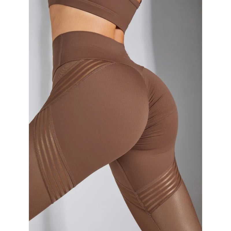 Sexy Mesh Splice Hip Lifting Yoga Leggings