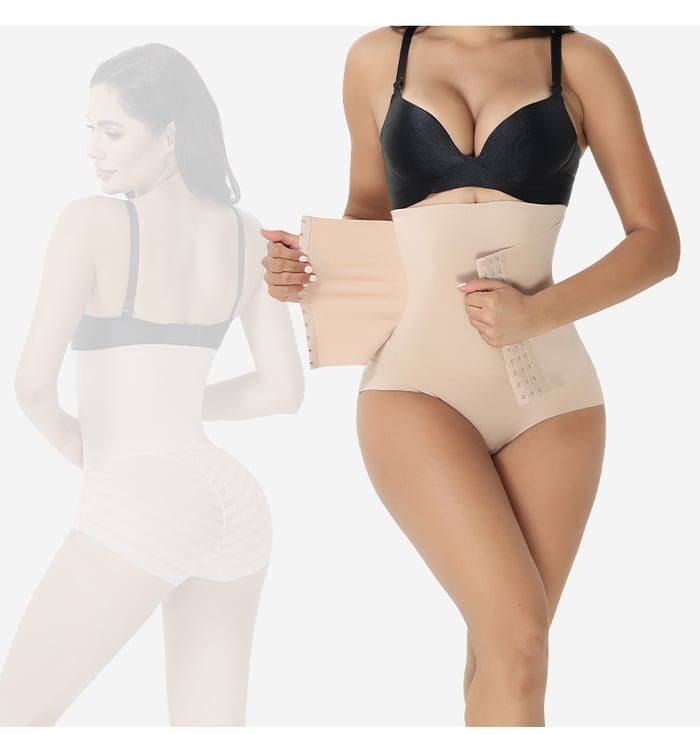 Hook Eyes Double Compression Tummy Control High-Waisted Booty Lift Shaper Shorts