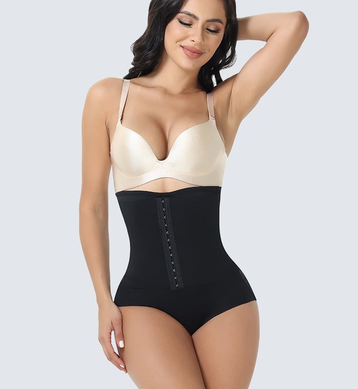 Hook Eyes Double Compression Tummy Control High-Waisted Booty Lift Shaper Shorts
