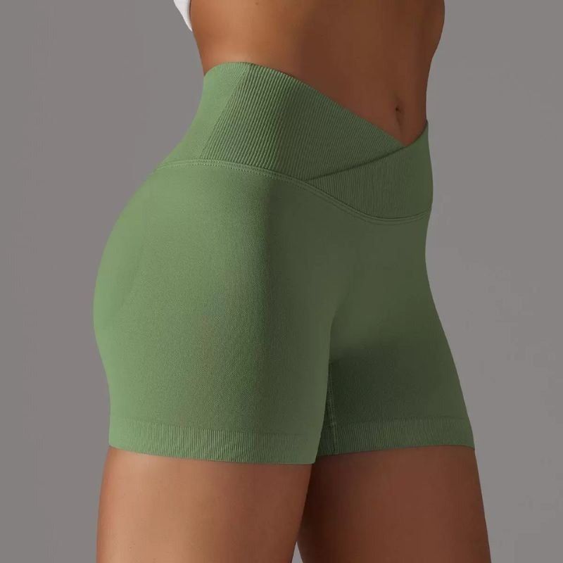BREEHER Cross Waist Hip-lifting Seamless Shorts