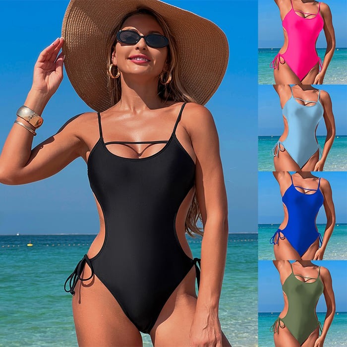 Lace Up Straps One-Piece Swimsuit