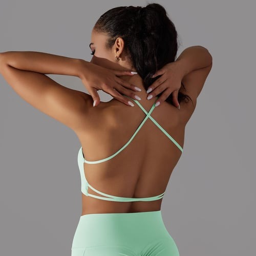 BREEHER Sexy Backless Strappy Sports Bras
