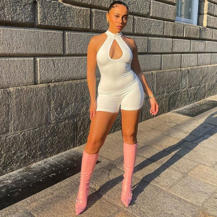 Sexy Hollow Round Neck Sleeveless Jumpsuit