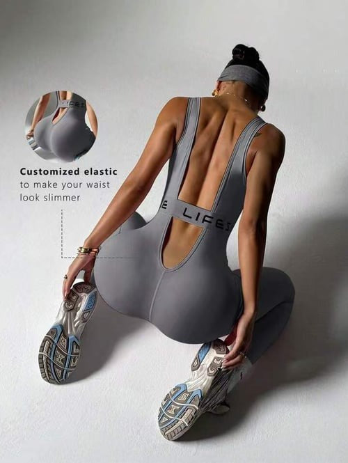 Hollow Out Backless Scrunch Bum Jumpsuit