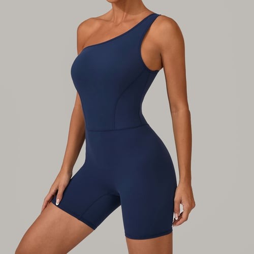 Solid Color Off-shoulder Yoga Jumpsuit