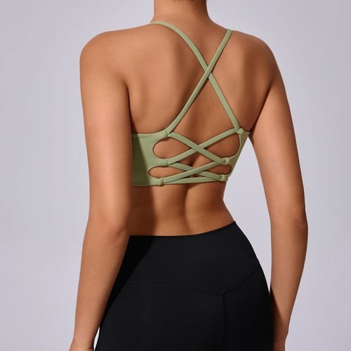 BREEHER Cross Straps Quick Drying Sports Bras