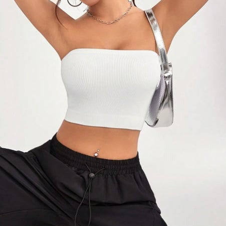 BREEHER Ribbed Breathable Tube Top Bras