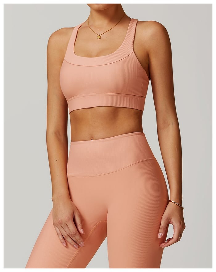 BREEHER U Neck Cross Straps Quick Drying Sports Bras