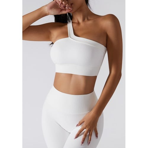 BREEHER One Shoulder Vest Highly Elastic Sports Bras
