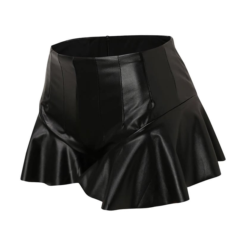 Sexy Ultra Short PU Hip-Lifting Culottes