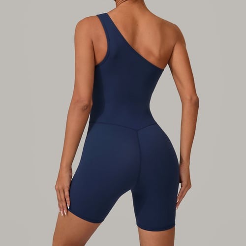 Solid Color Off-shoulder Yoga Jumpsuit