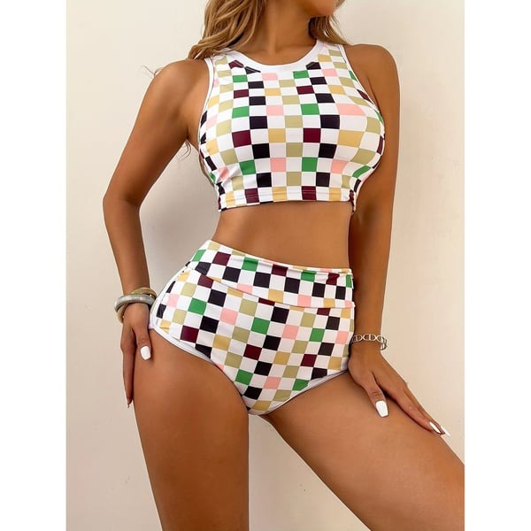Classic Checke Tankini Swimsuit