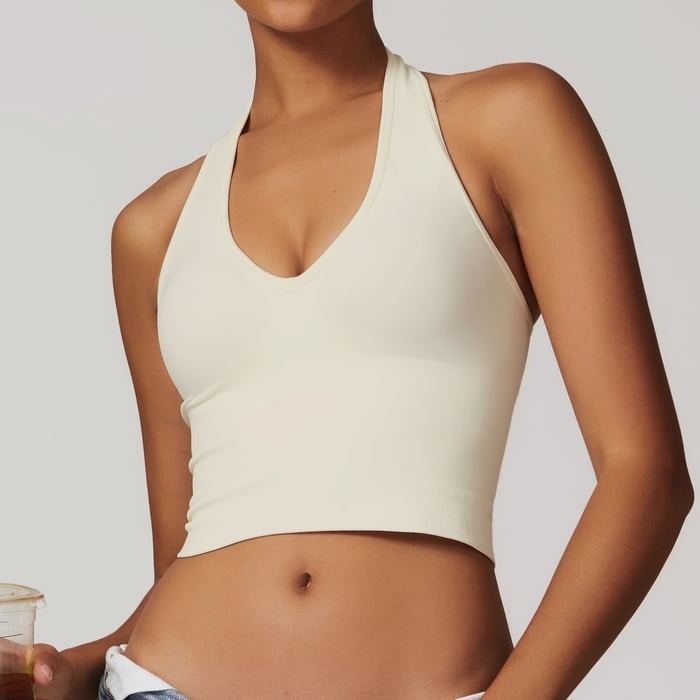 BREEHER Halter Neck Backless Quick Drying Sports Bras