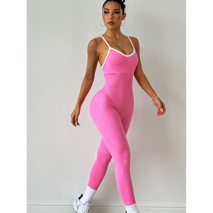 BREEHER Strappy Quick-drying Threaded One Piece Jumpsuits