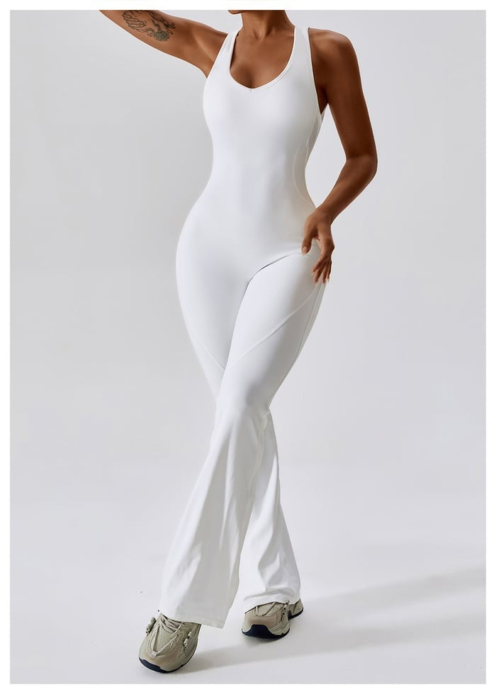 BREEHER Backless Flared Pants Quack Drying Highly Elastic Jumpsuits
