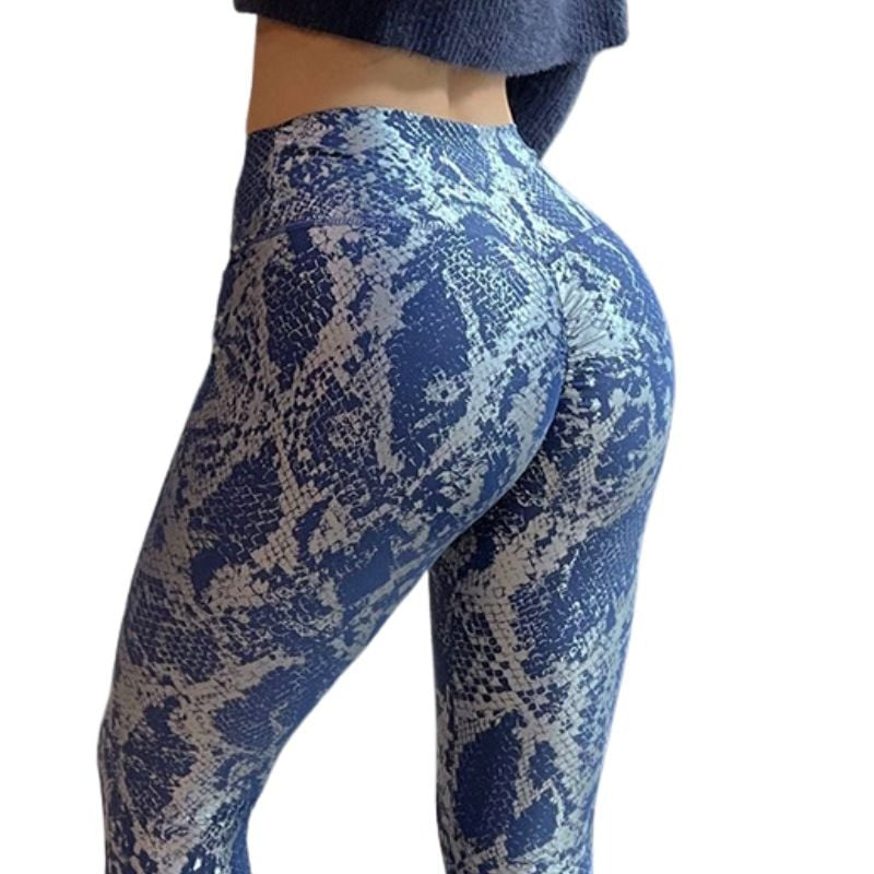BREEHER Snake Pattern Printed Butt Lifting Leggings