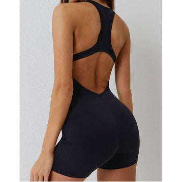 BREEHER U Neck Backless Highly Elastic Jumpsuit