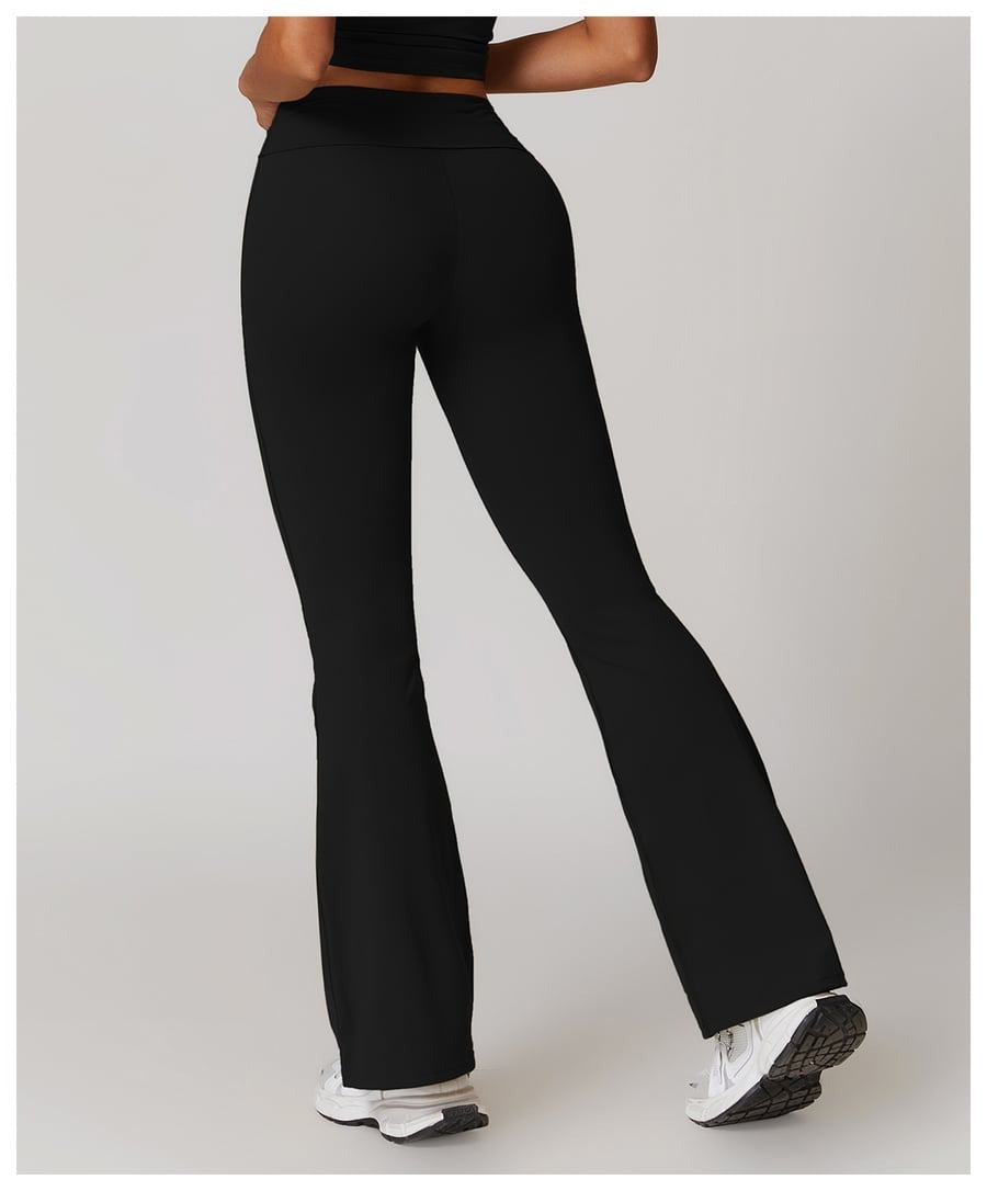BREEHER Folded Waist Seamless Quick Drying Hip Lifting Leggings